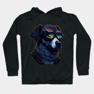 Vintage dog with funny Glasses Hoodie